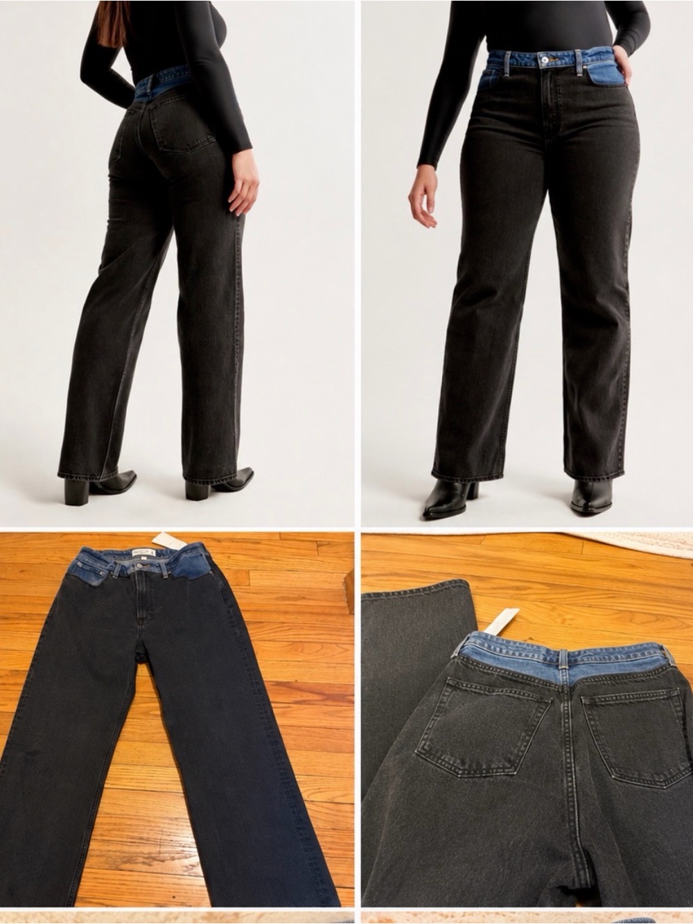 Abercrombie Curve Love 90s Straight Jeans black 26L